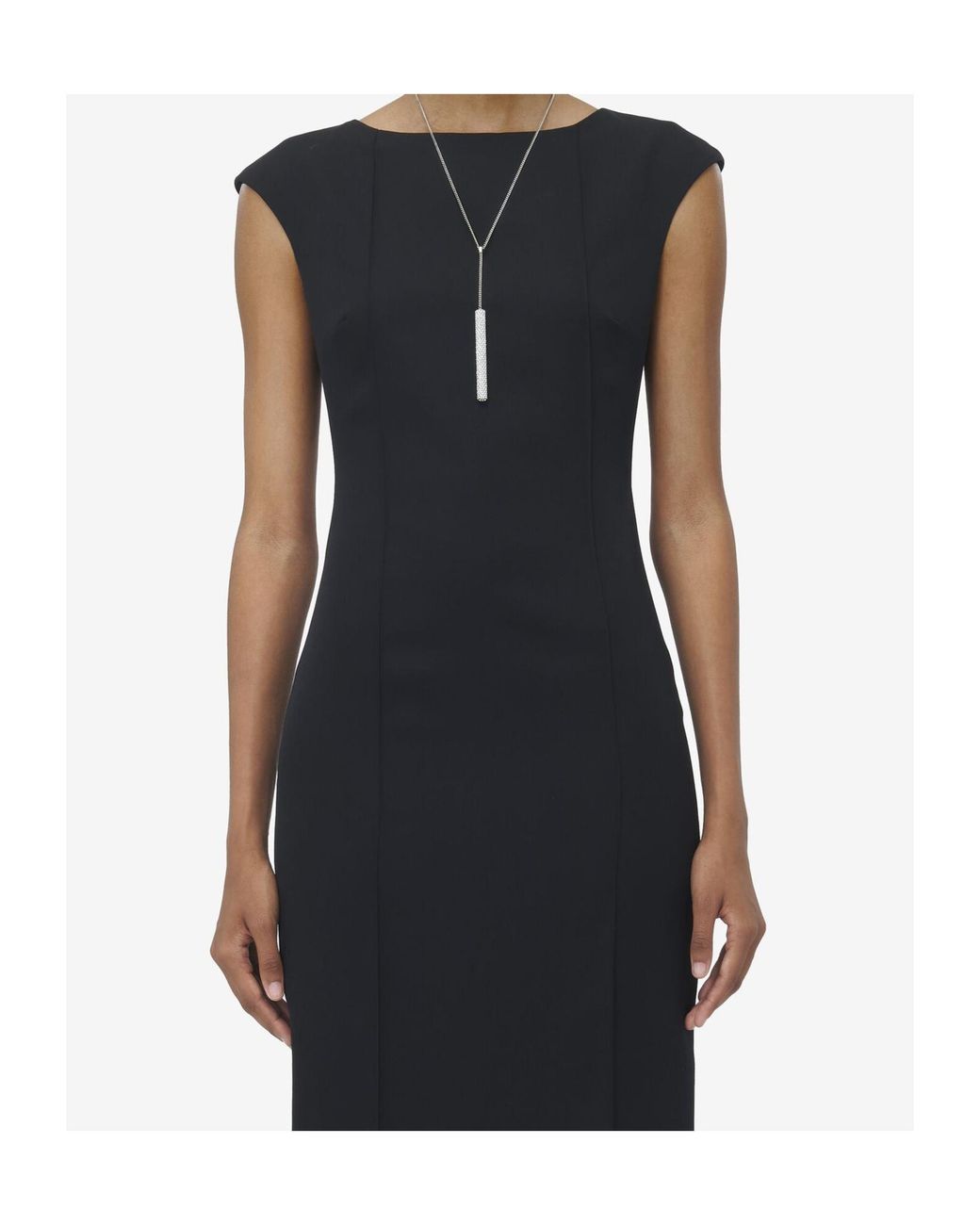 McQueen Black Wool Pencil Mini Dress