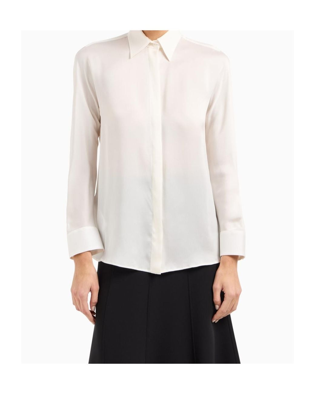 Giorgio Armani White Concealed Placket Shirt