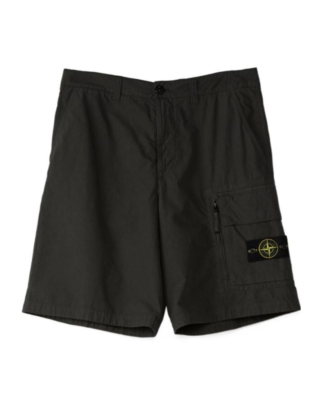 Stone Island Black Cargo Shorts for men