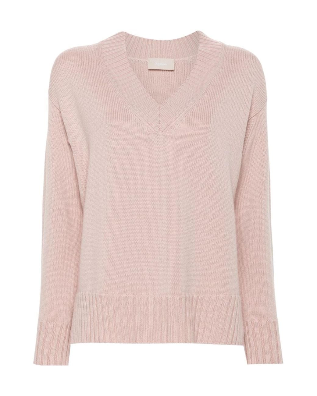 Drumohr Pink Oversized V-Neck Sweater