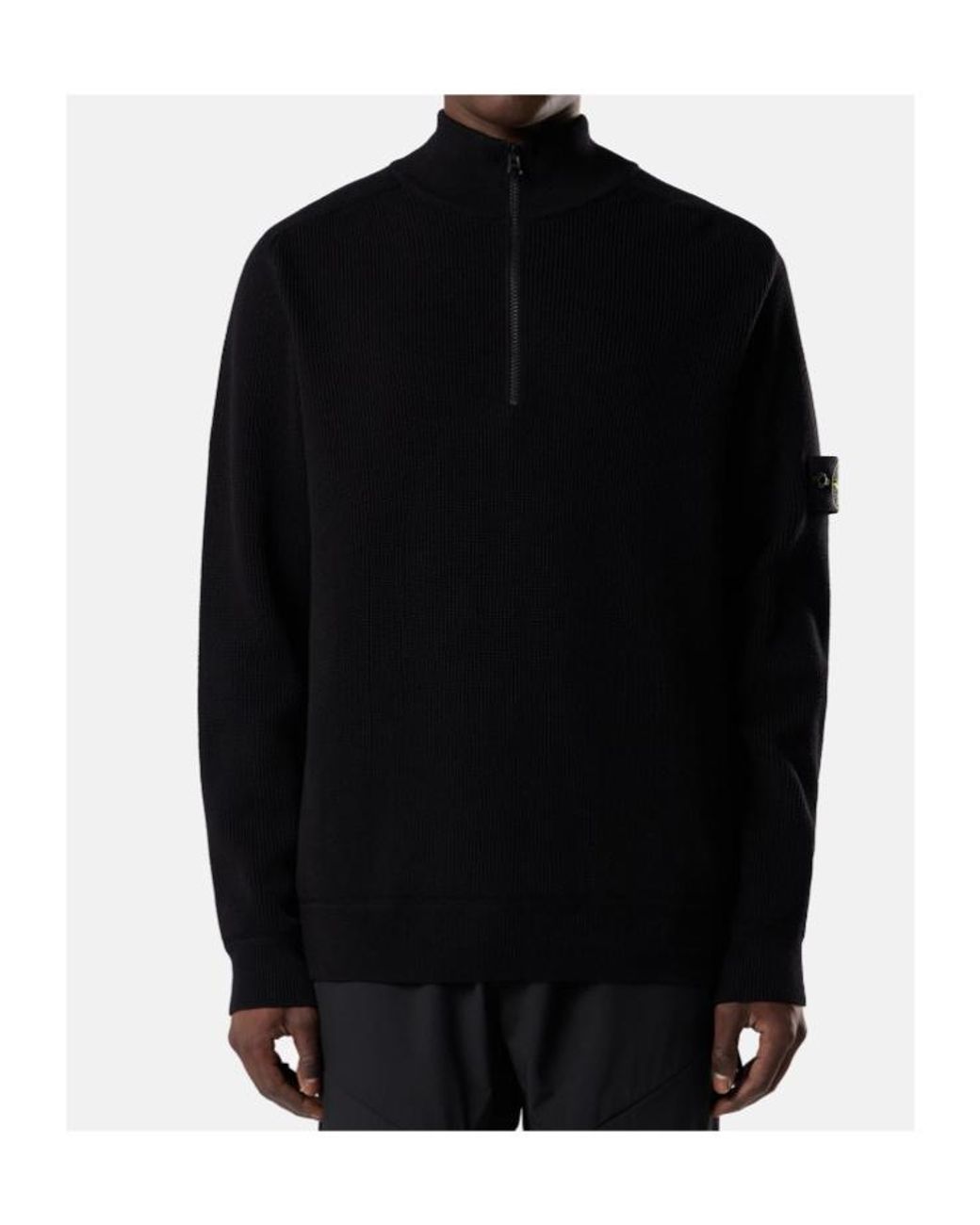 Stone Island Black Regular-Fit Half-Zip Jumper for men