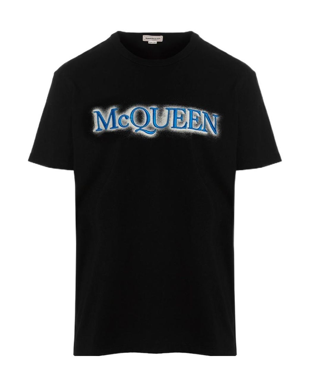 McQueen Black Logo Printed Crewneck T-Shirt for men
