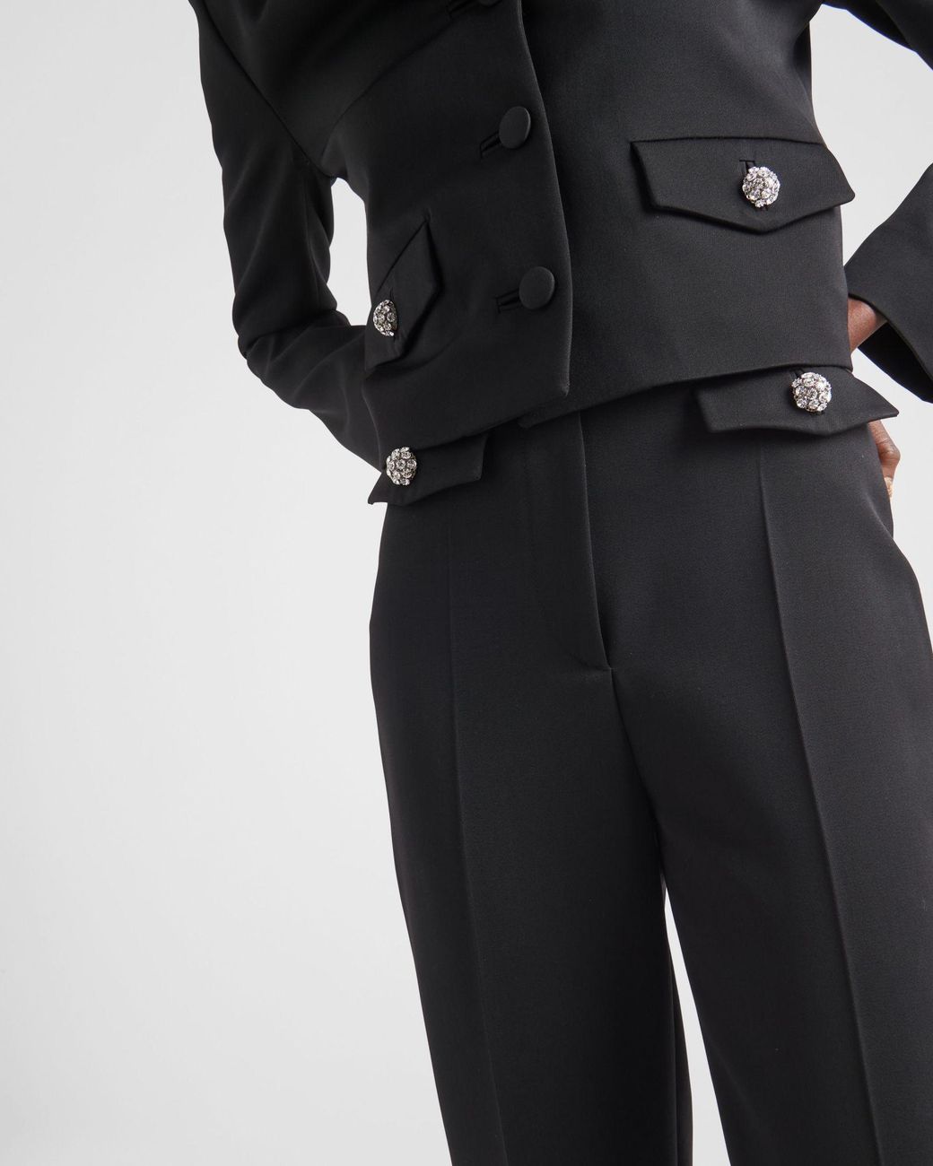 Prada Black Front Pocket Tailored Trousers