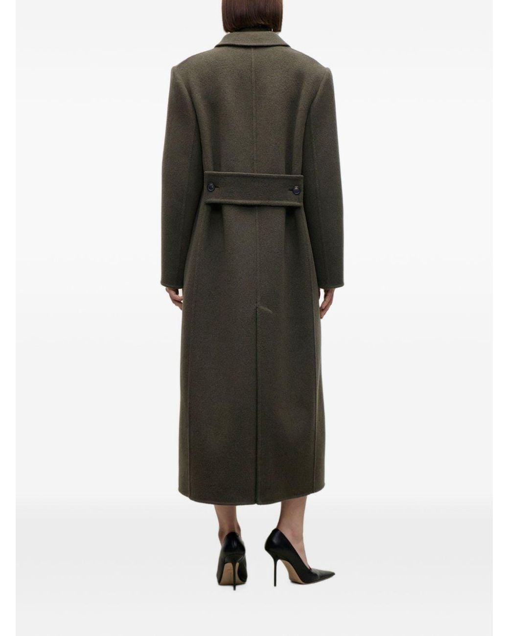 Victoria Beckham Black Catriona Double-Breasted Coat