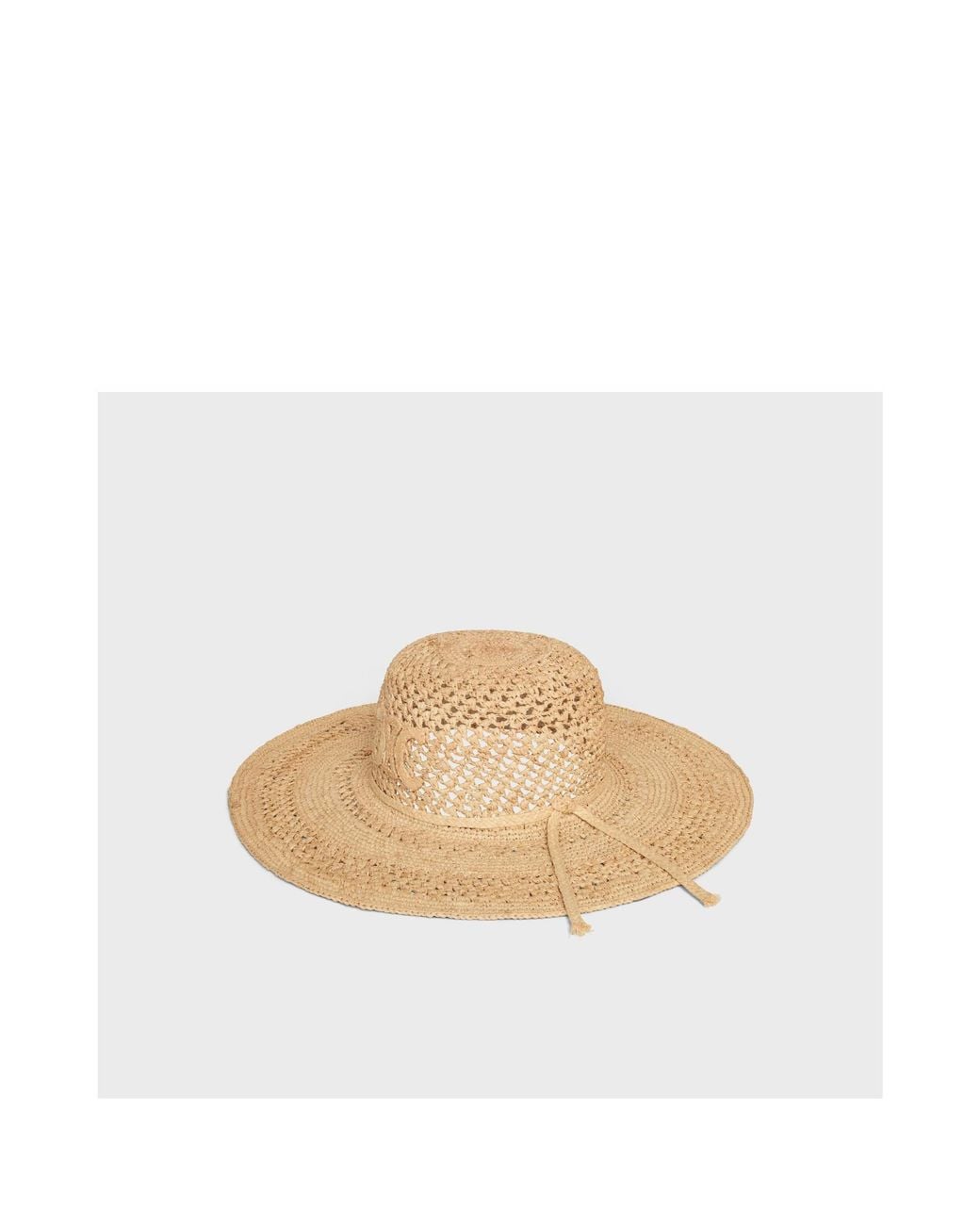 Céline White Triomphe Wide-Brimmed Hat