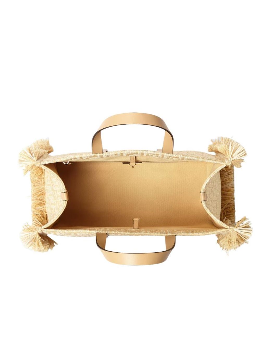 トートバッグ Fendi Summer Tote Bag In Jacquard Fabric With Ff In Raffia Summer Tote Fabric Beige | Fendi