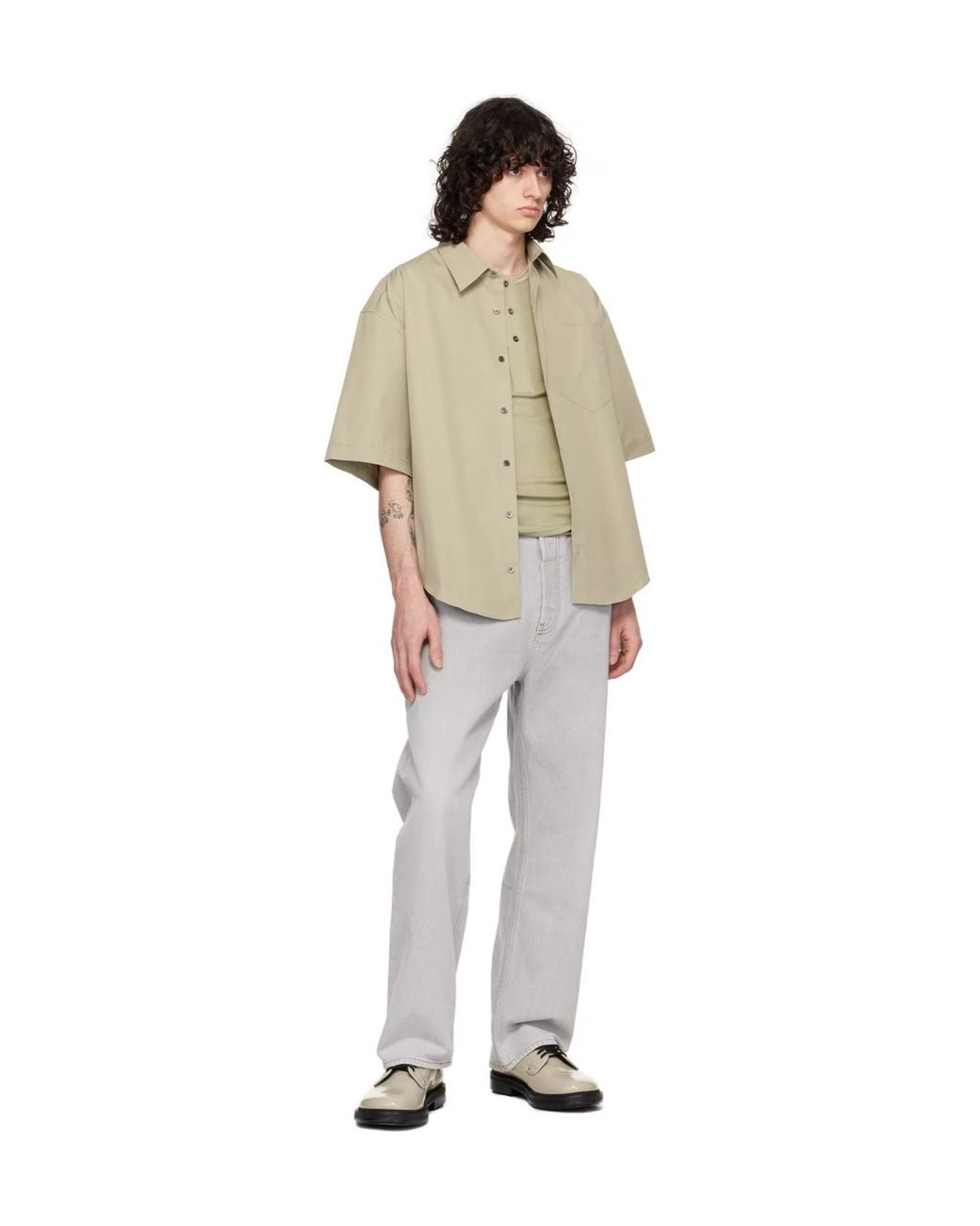 AMI Gray Ami Straight-Leg Jeans for men