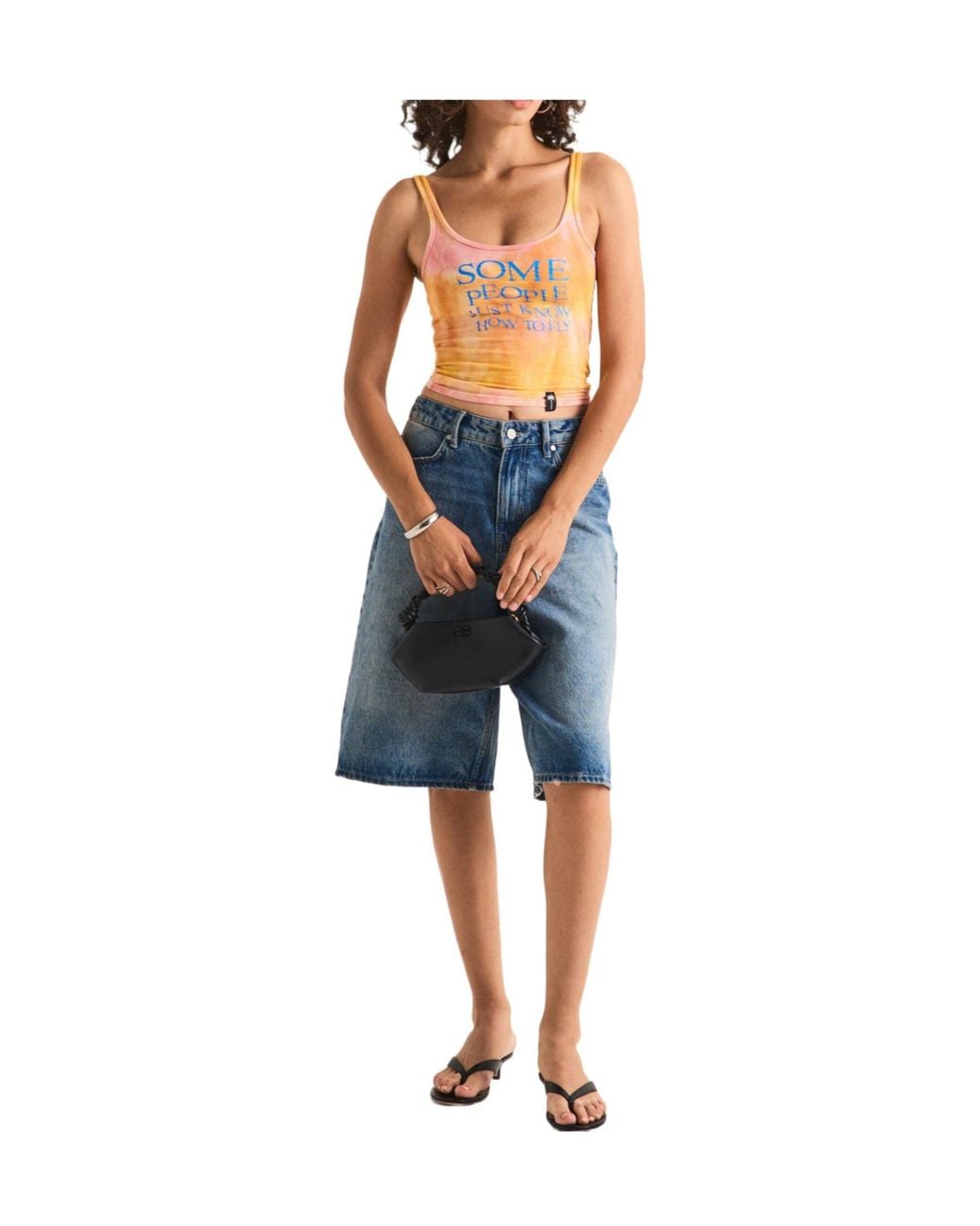 Palm Angels Orange Colorful Tiedye Tank Top