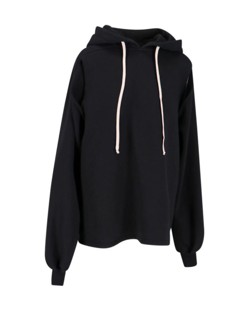 Rick Owens Black Cut Out-Detail Organic Cotton Hoodie