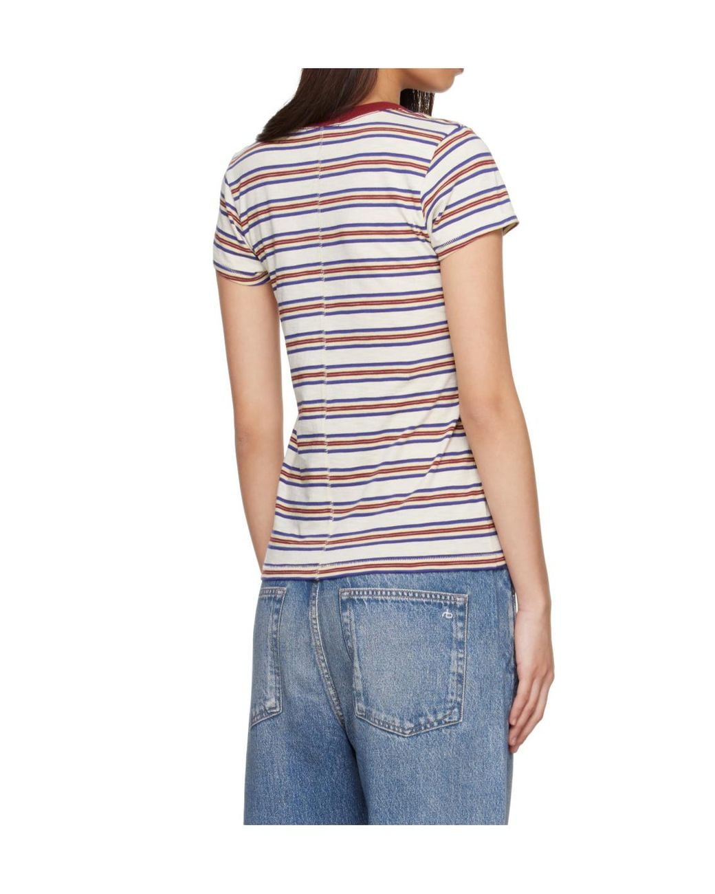 Rag & Bone Blue The Slub Striped T-Shirt