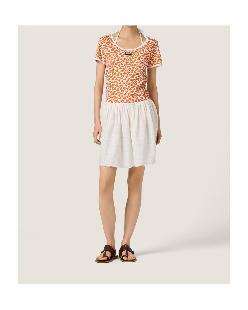 Miu Miu Orange Cotton T-Shirt