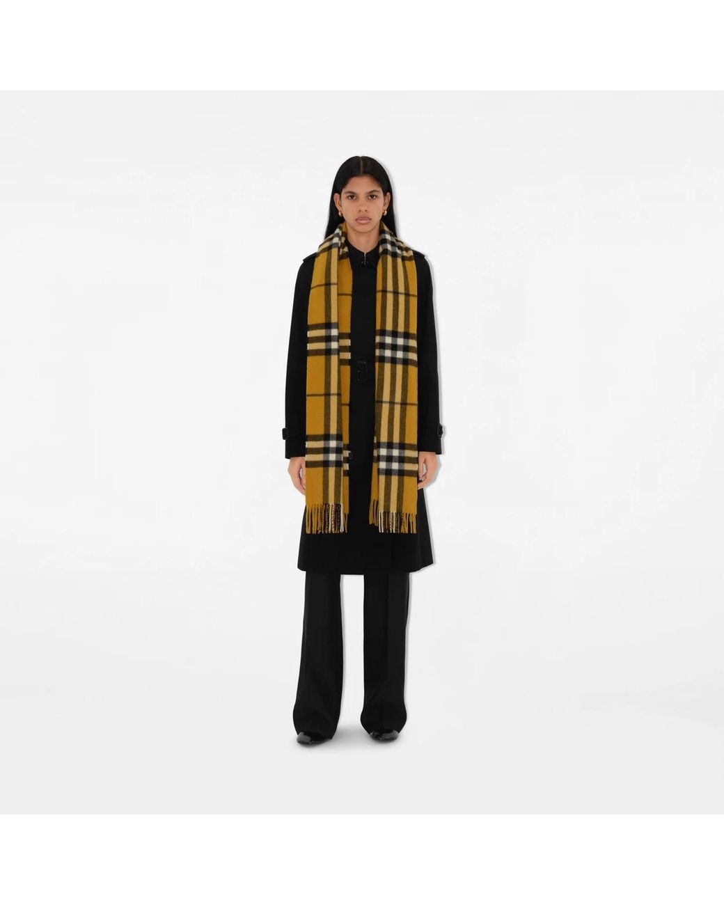 Burberry Metallic Checked Fringed-Edge Scarf for men