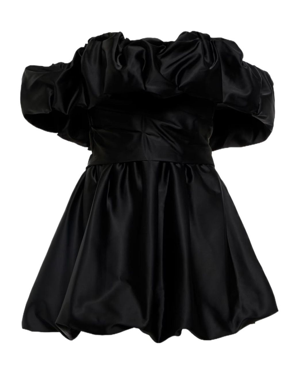 Jonathan Simkhai Black Off-Shoulder Pleated Dress