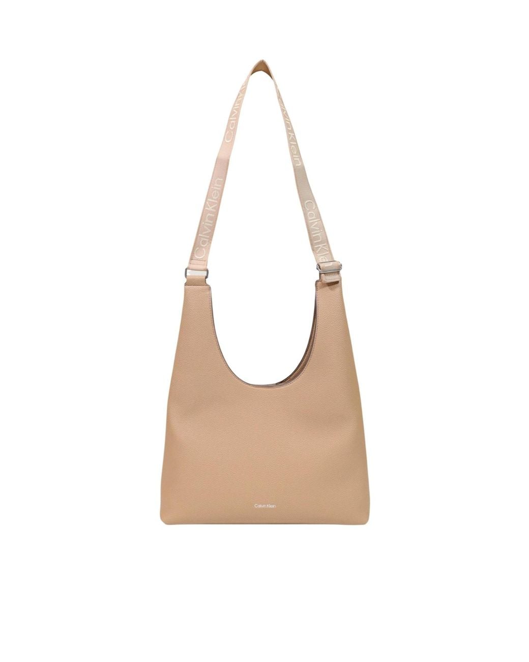 Calvin Klein White Large Shoulder Bag With Adjustable Webbing
