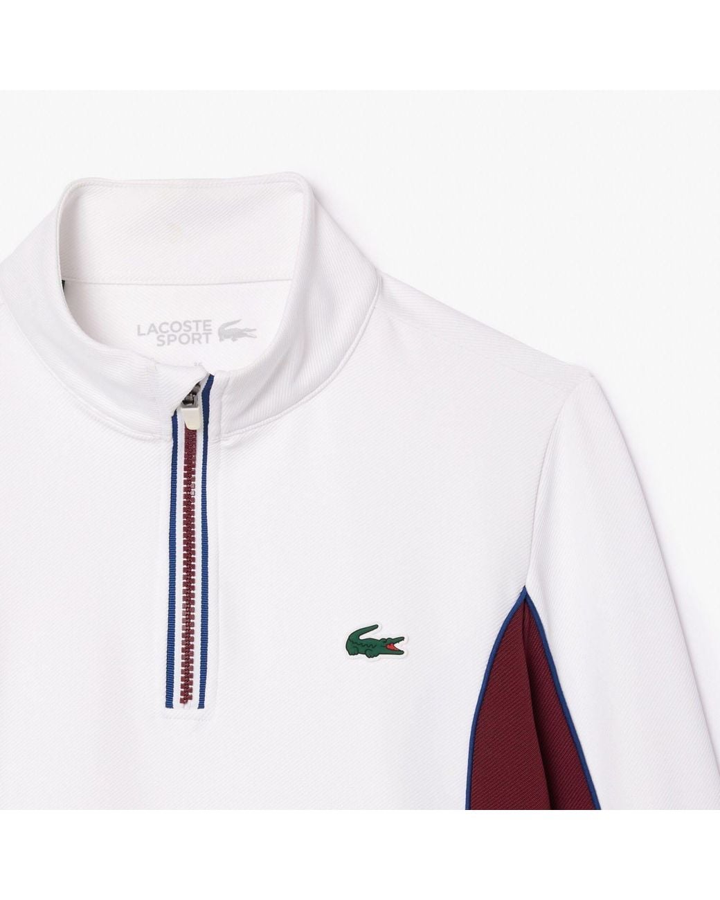 Lacoste Red Colorblock Halfzip Sports Top