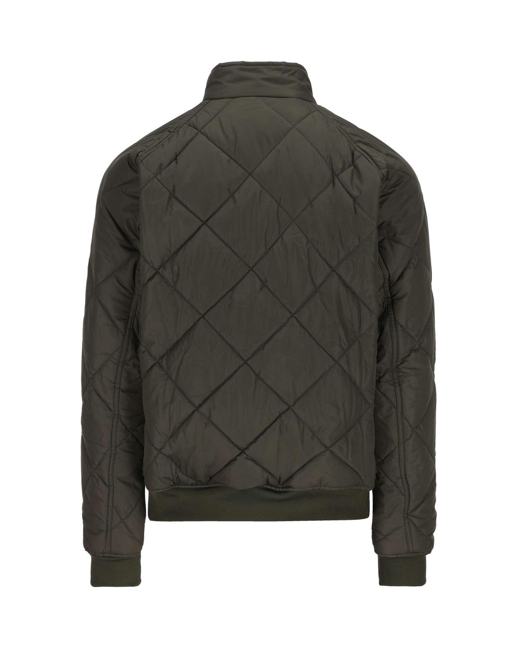 Barbour Green Logo Patch Zip-Up Padded Jacket for men