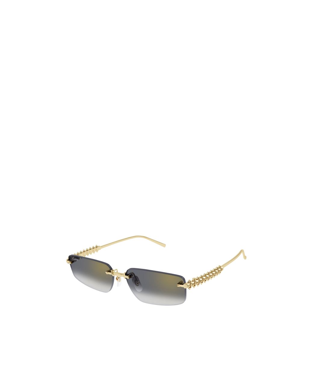 Cartier White Rectangle-Frame Sunglasses