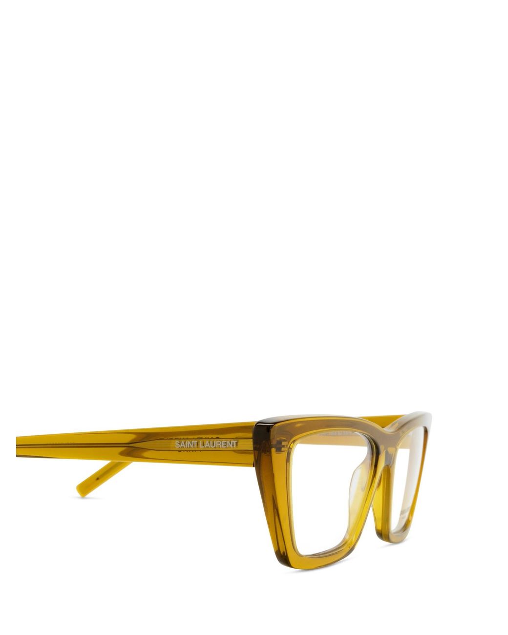 Saint Laurent Yellow Eyewear Cat-Eye Frame Glasses