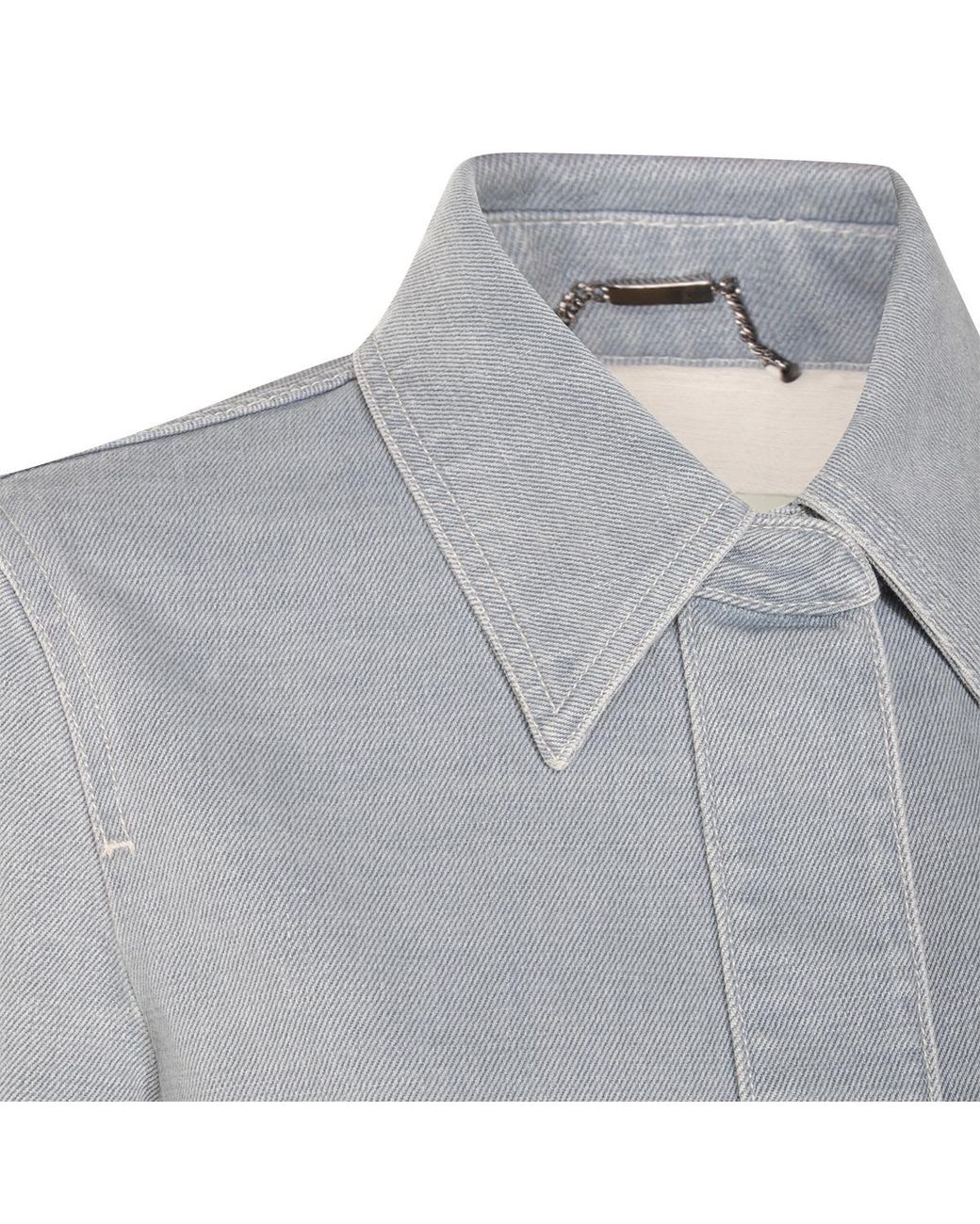 Fendi Blue Logo Detailed Denim Jacket
