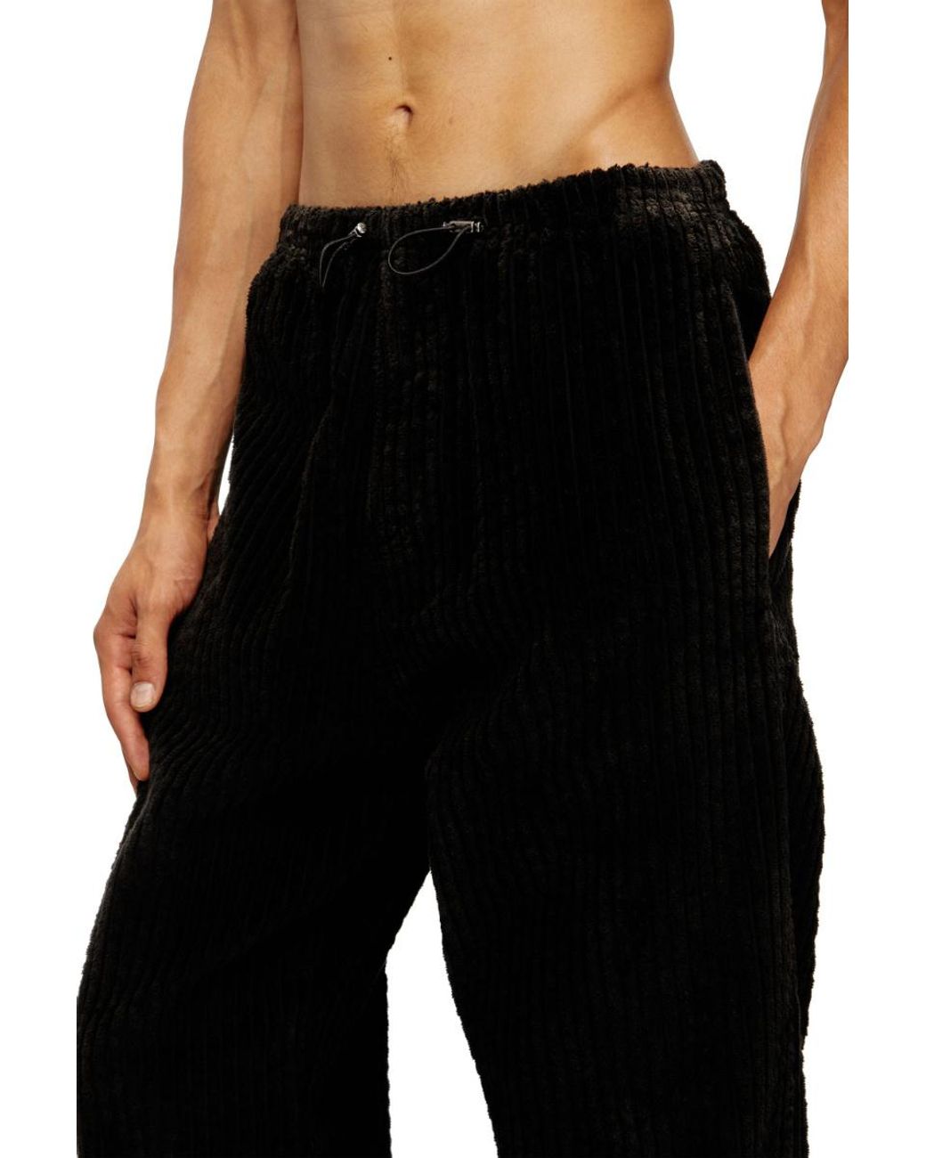 DIESEL Black P-Martial Corduroy Pants for men