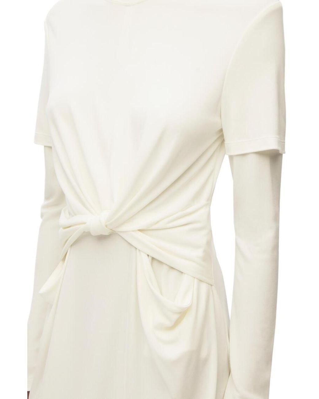Loewe White Draped Dress
