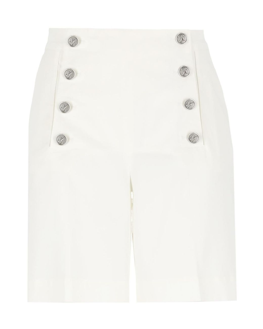 Etro White High Waist Button Detailed Shorts