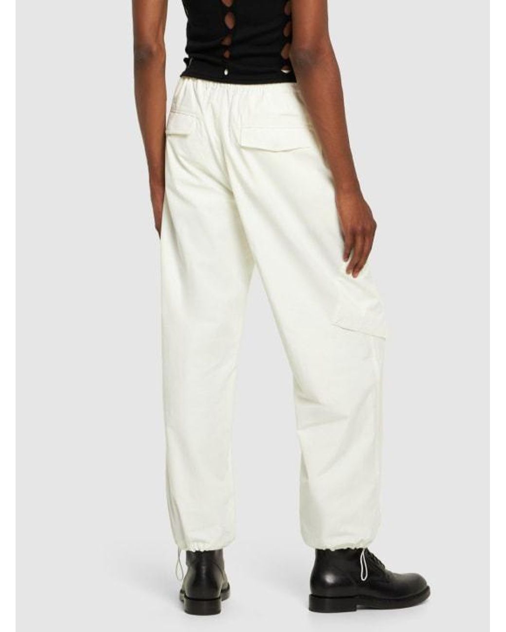 Dion Lee White Elastic Casual Pants for men