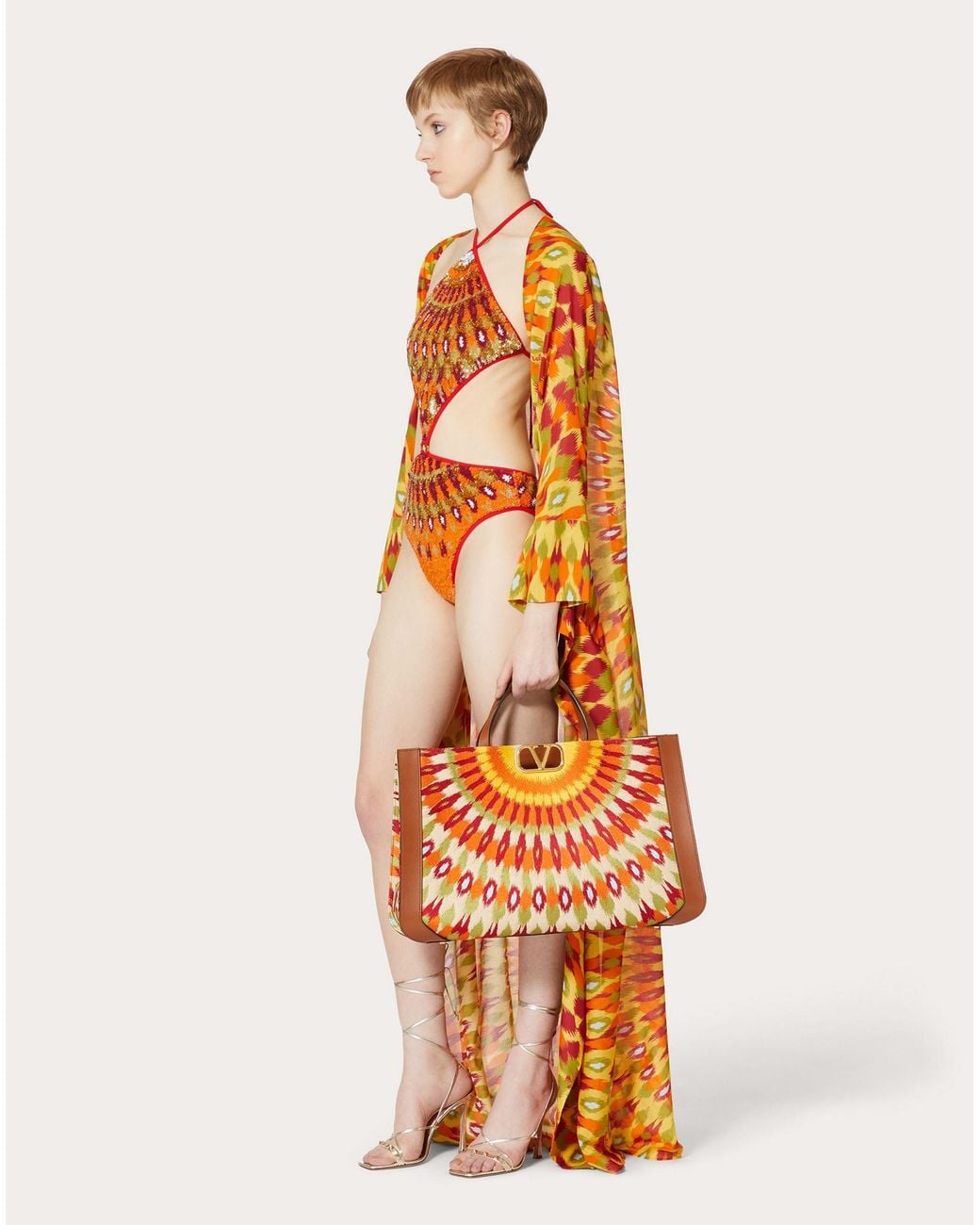 Valentino Metallic Printed Tulle Coat