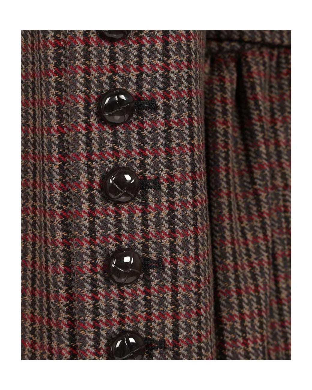 Chloé Brown Chloé Double-Breasted Houndstooth Riding Coat