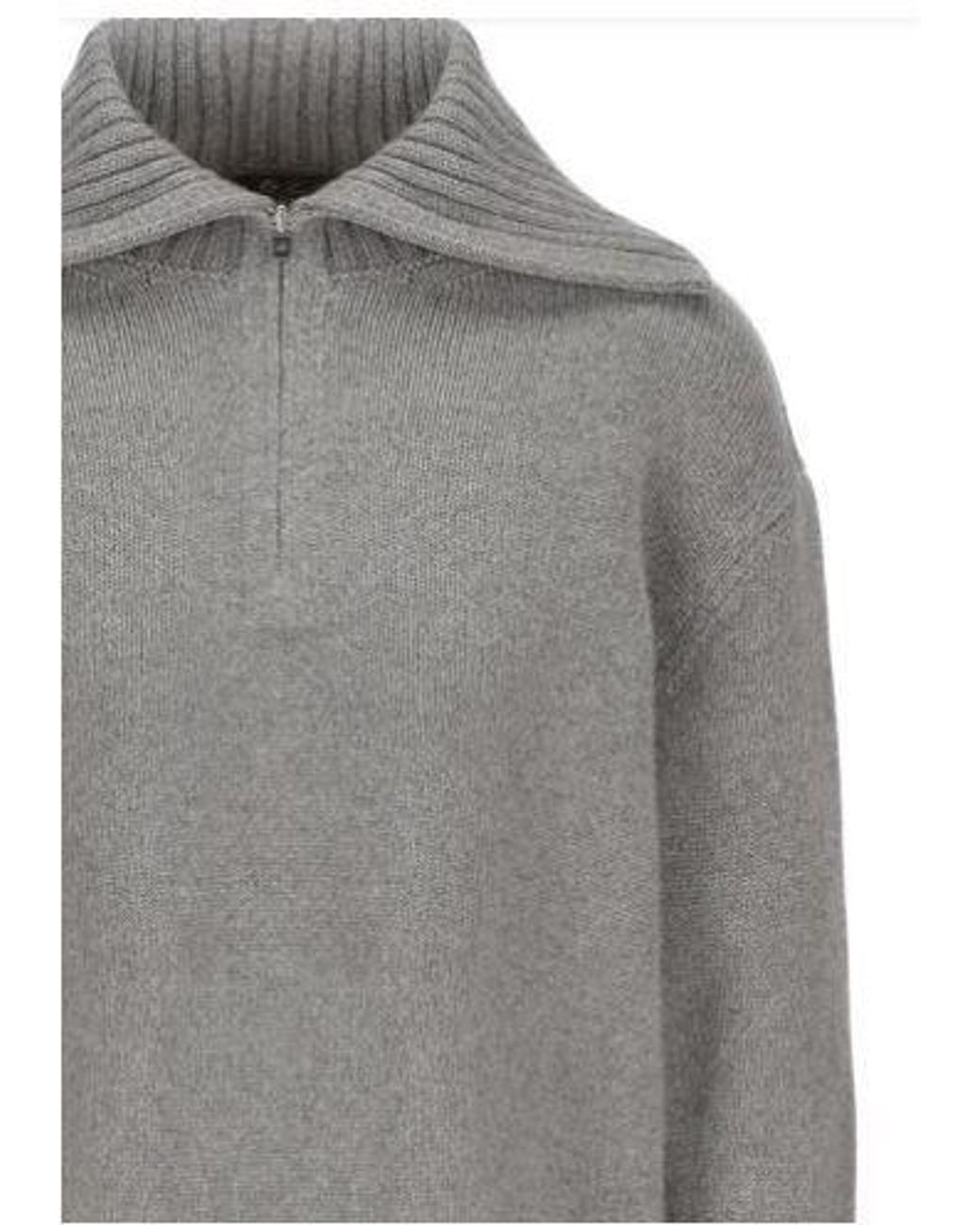 Loro Piana Blue Parksville Half-Zipped Knitted Jumper