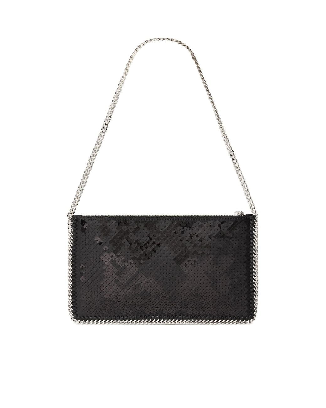 Stella McCartney Black Falabella Sequin Pochette Shoulder Bag