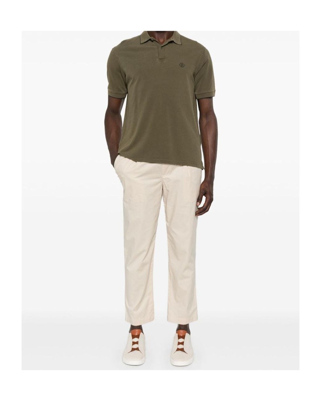Herno Green Logo-Embroidered Polo Shirt for men