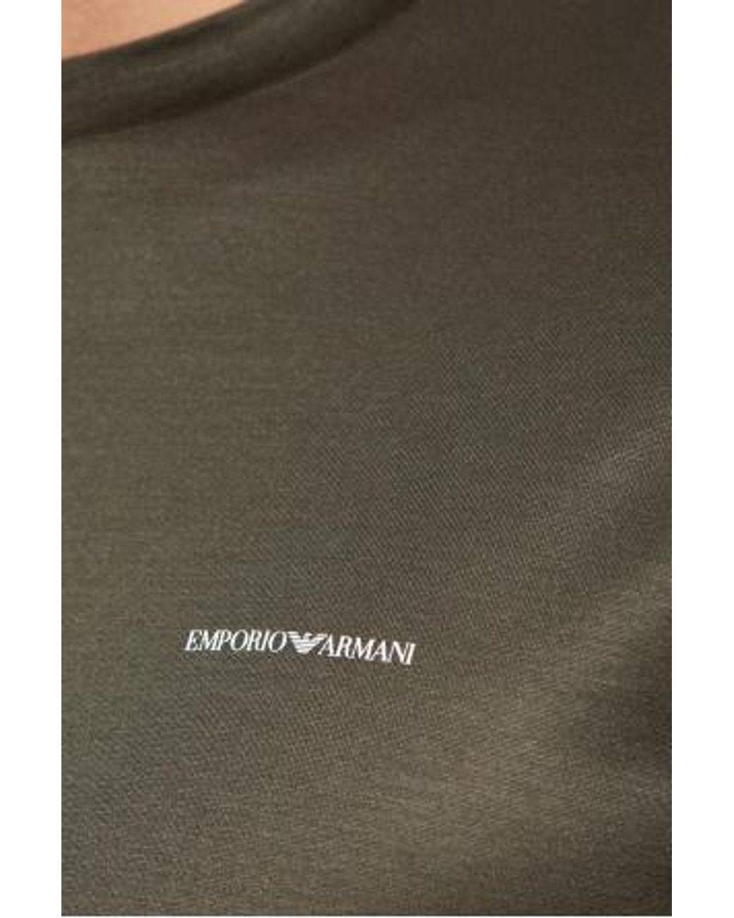 Emporio Armani Green Logo Printed Crewneck T-Shirt for men