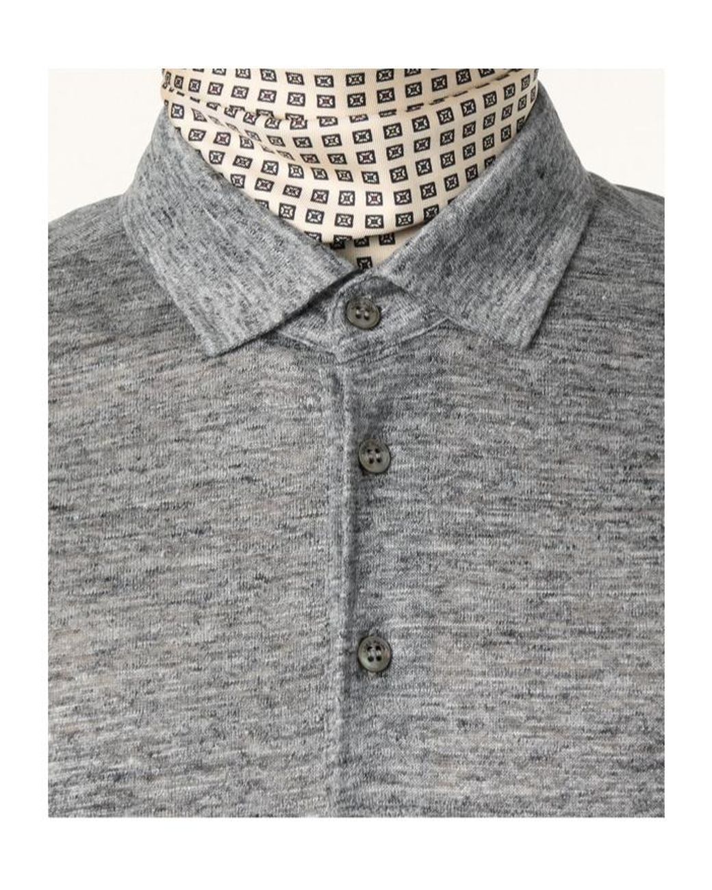 Loro Piana Gray Short-Sleeve Polo Shirt for men
