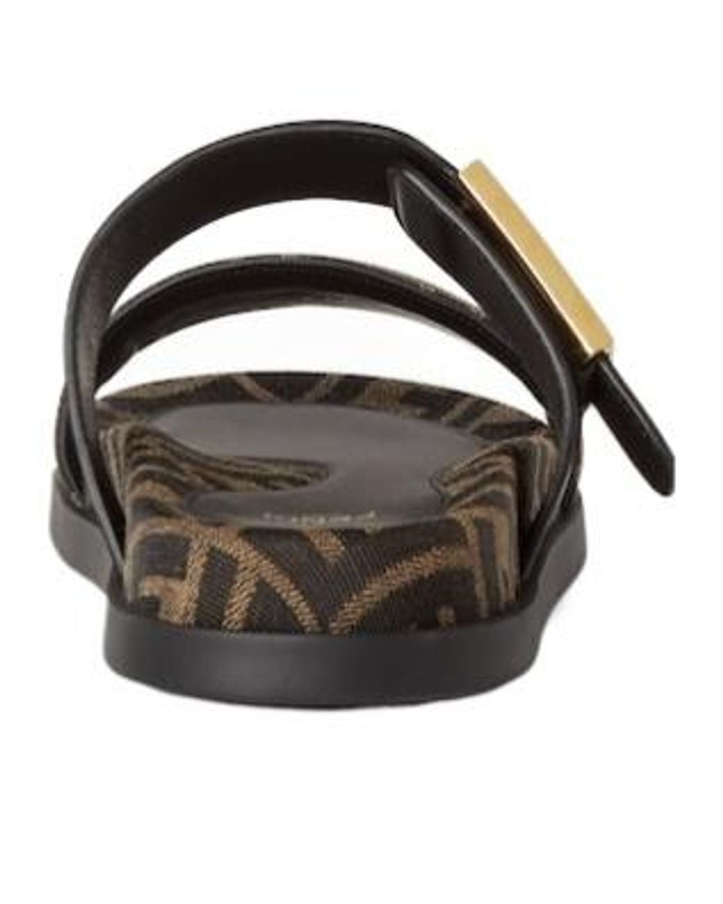 Fendi Black Feel Slip-On Slides
