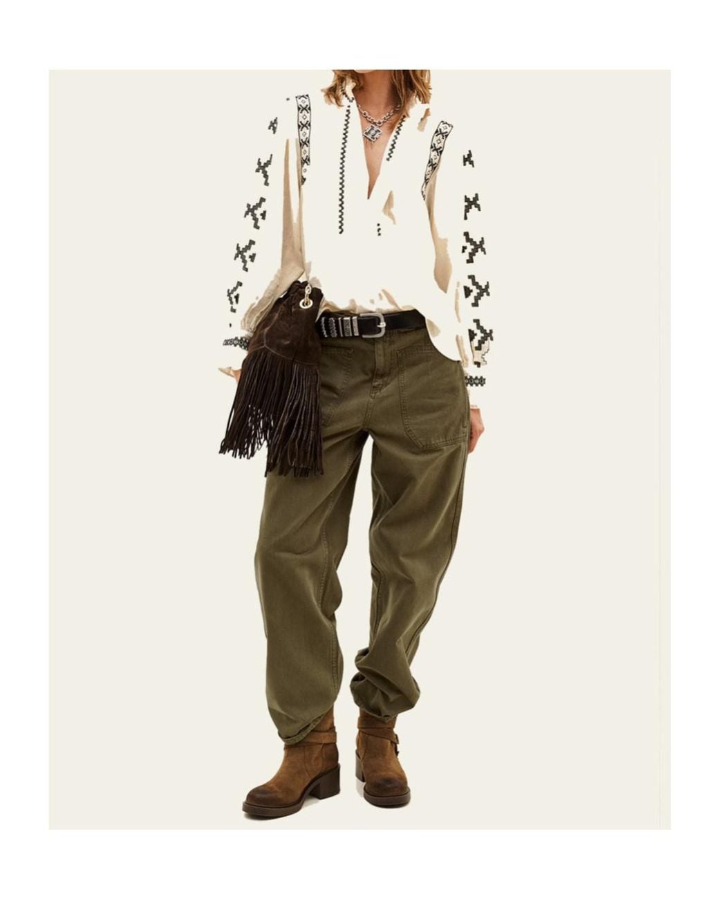 Ba&sh Natural Long-Sleeved Shirt With Pleat Details