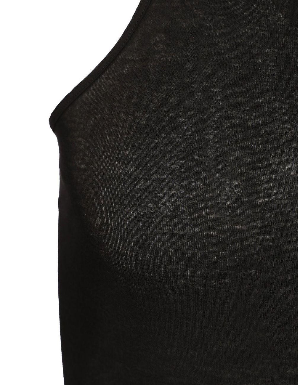 Rick Owens Black Ribbed Racerback Tank Top for men