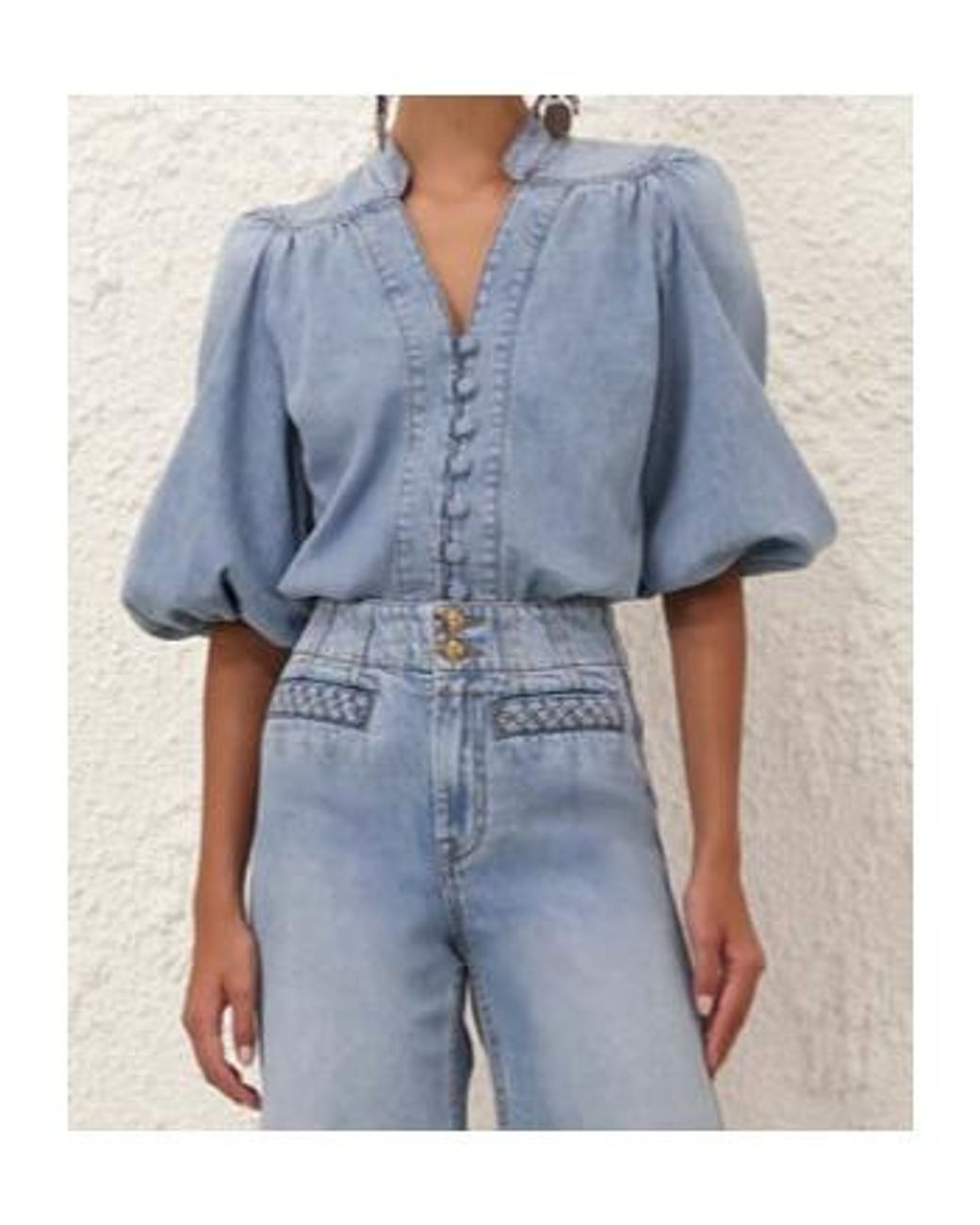 Zimmermann Blue Lucky Denim Blouse