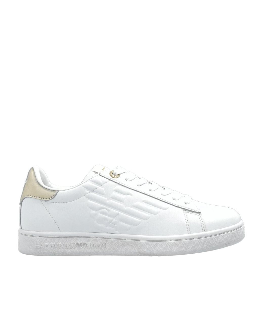 EA7 White Logo-Printed Lace-Up Sneakers for men