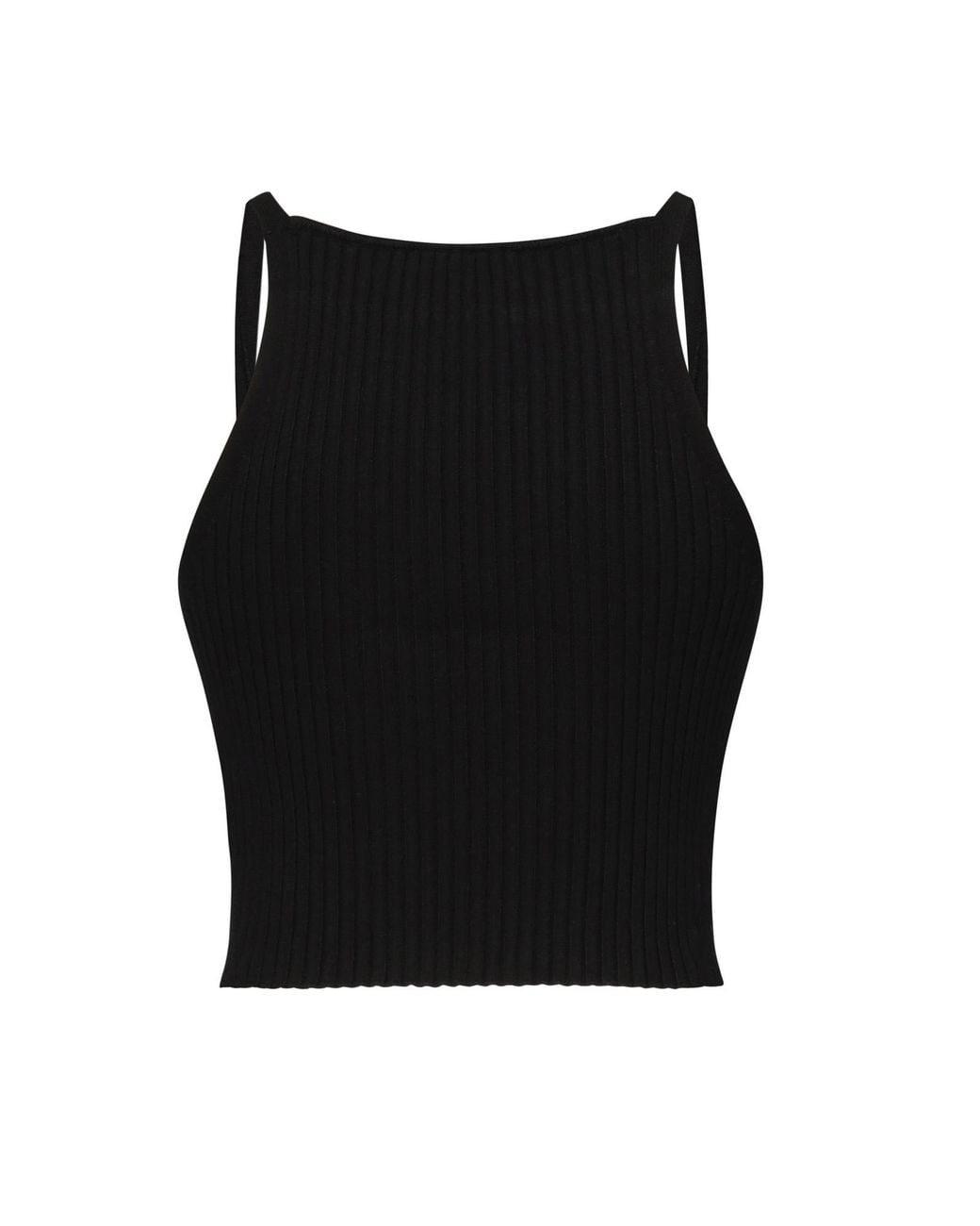 Courreges Black Ribbed Knit Top