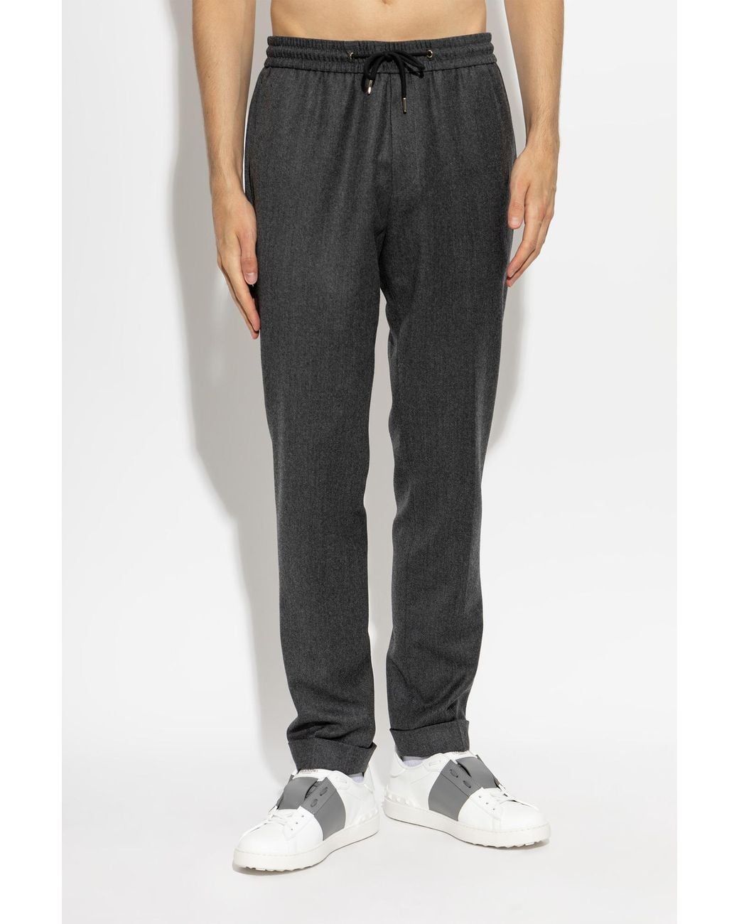 Paul Smith Gray Drawstring Pleated Pants for men