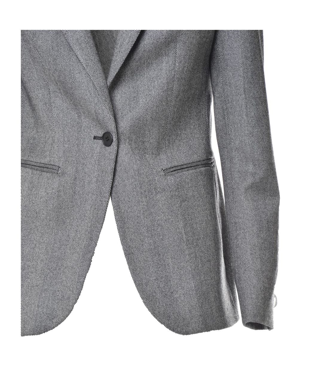 Tonello Gray Single-Breasted Blazer