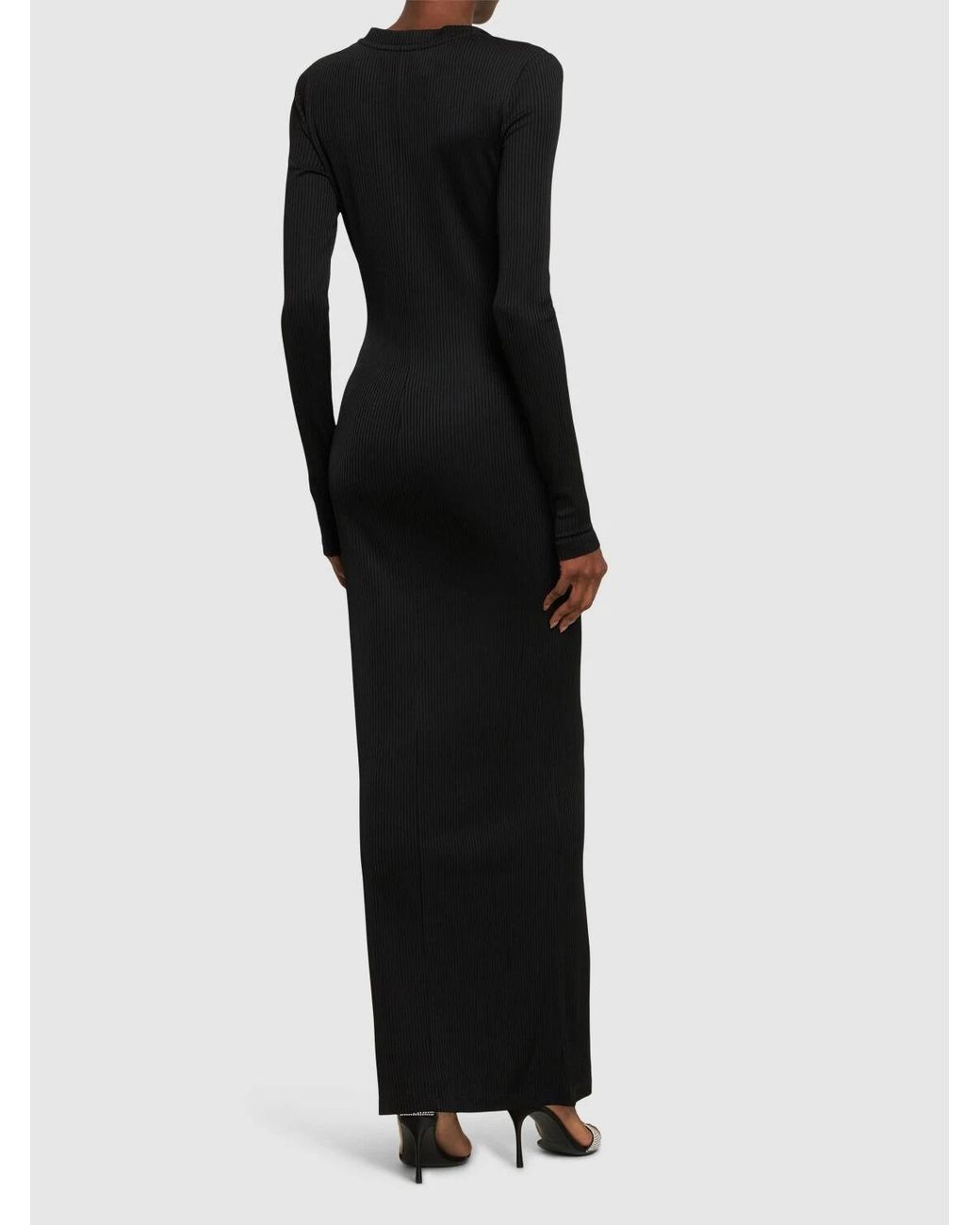 Area Black Star Studded V-Neck Dress
