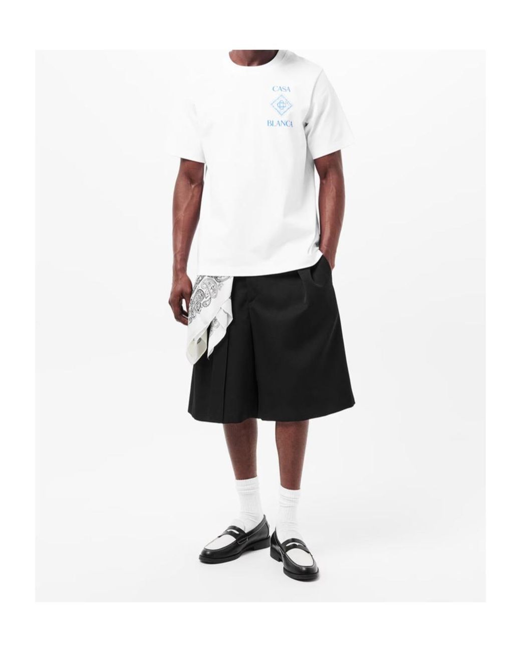Casablanca White Logo Crew Neck T-Shirt for men