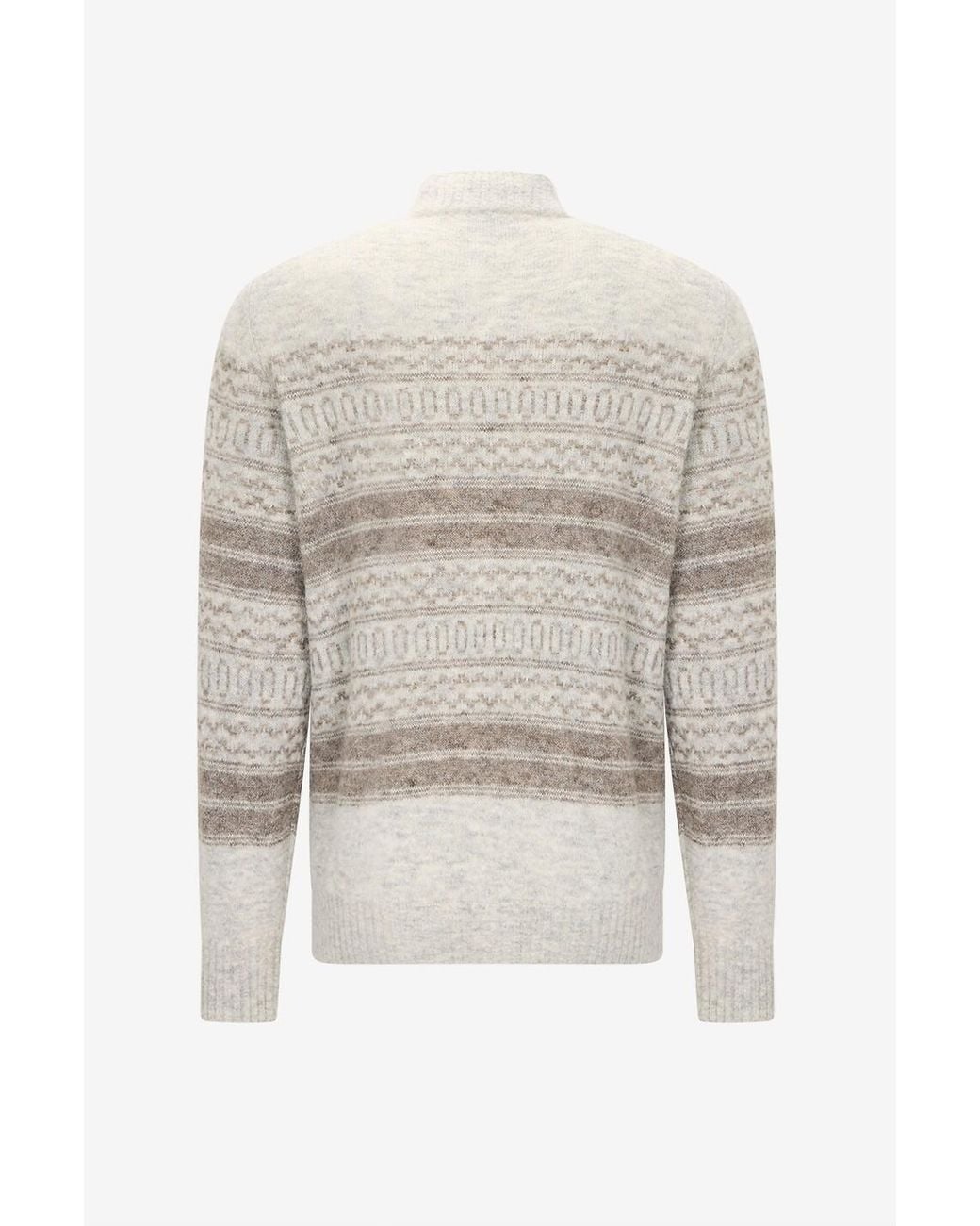 Brunello Cucinelli Gray High-Neck Long-Sleeved Knitwear for men