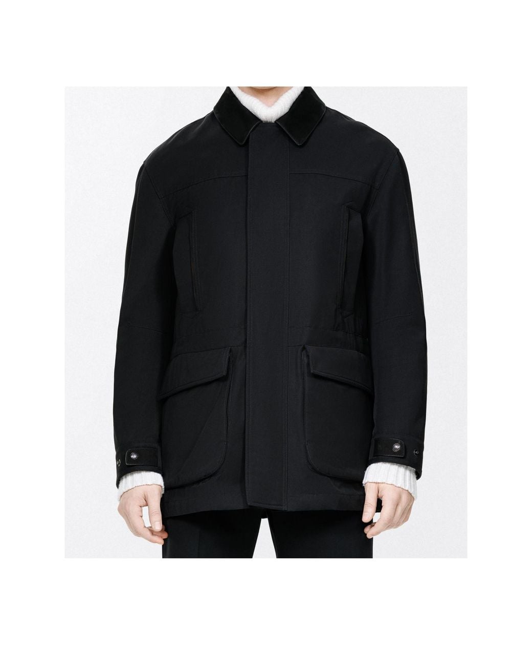 Tom Ford Black Contrast Collar Field Jacket for men