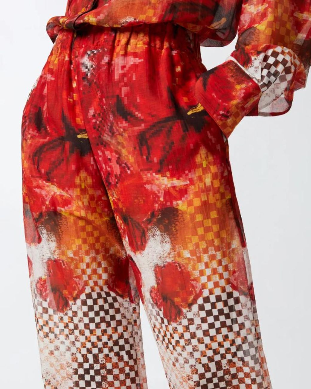 Pinko Red Patterned Palazzo Pants