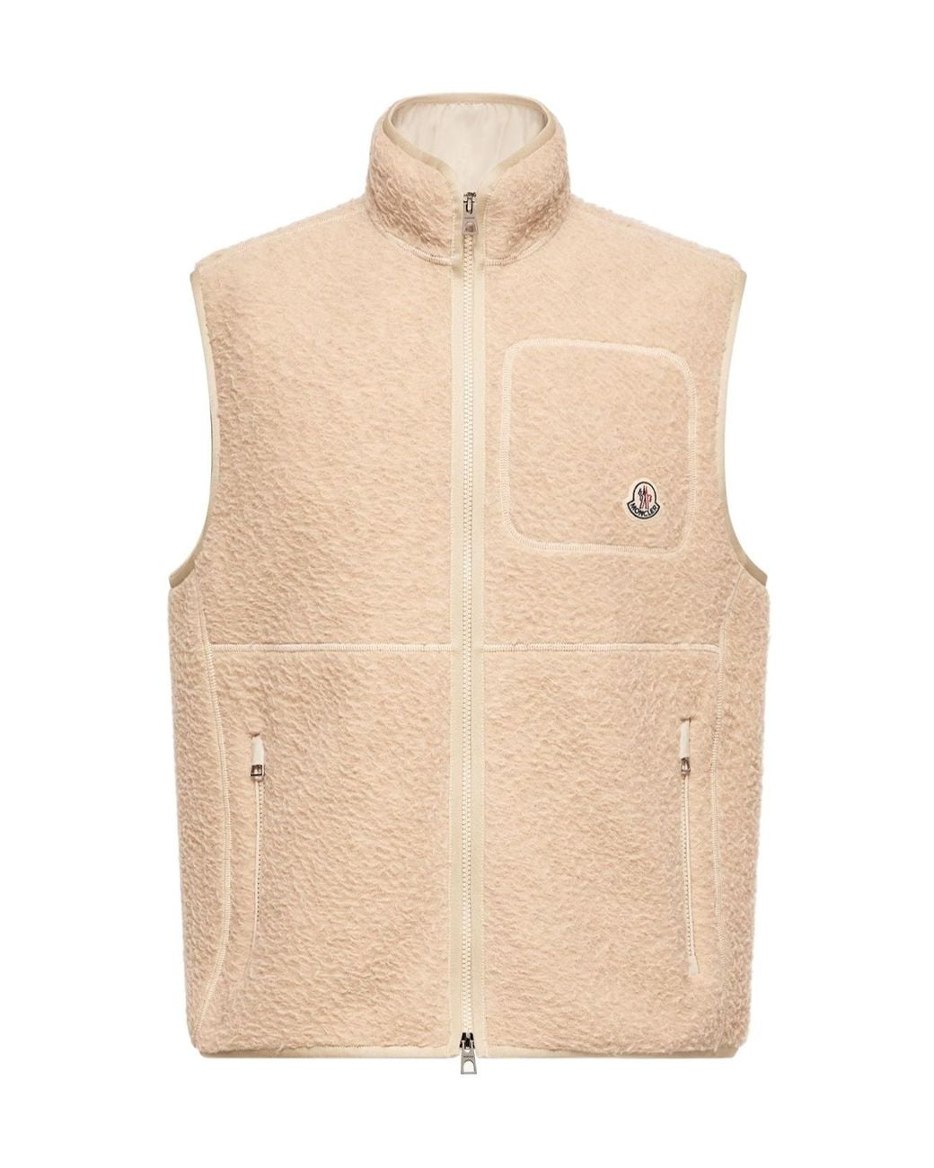 Moncler Natural Logo Patch Knit Gilet for men