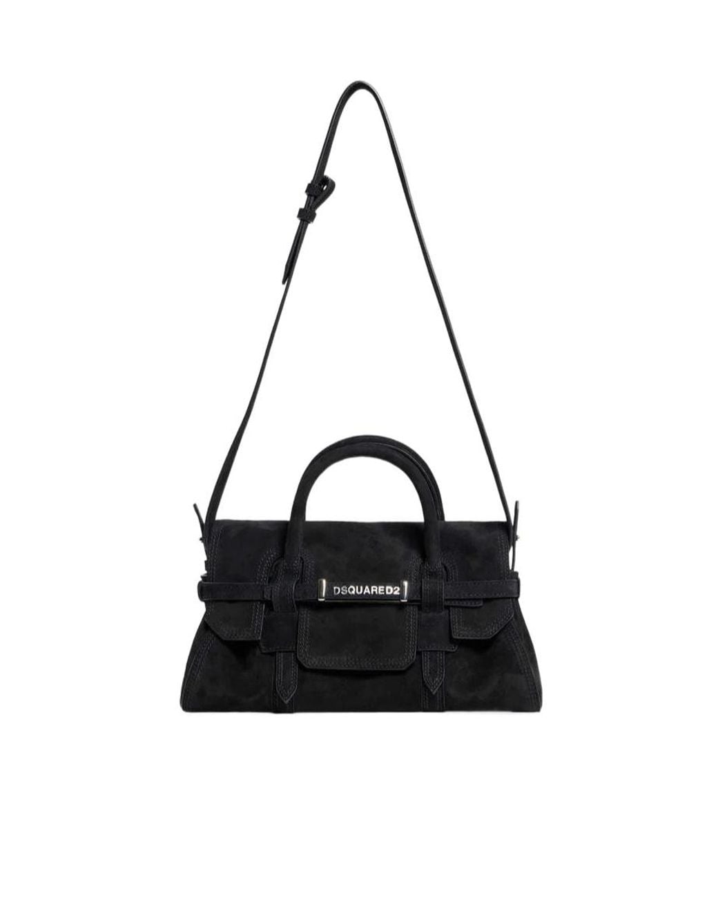 DSquared² Black Twin Suede Tote Bag
