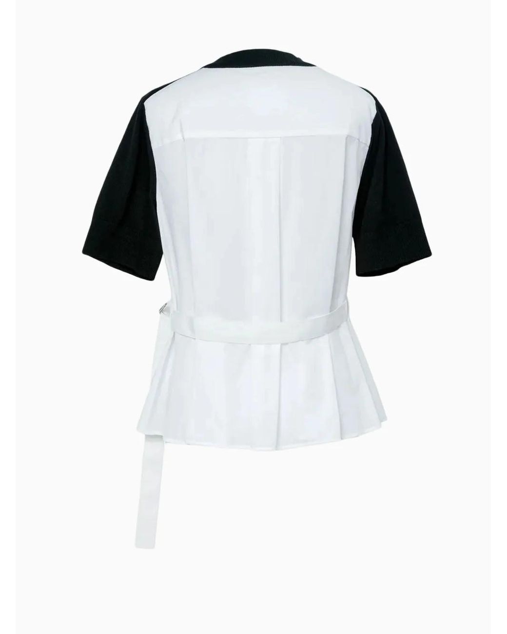 Sacai Black Contrast Panel Knitted Top